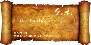 Iritz Adolár névjegykártya